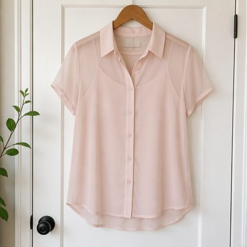 Blush Button Blouse